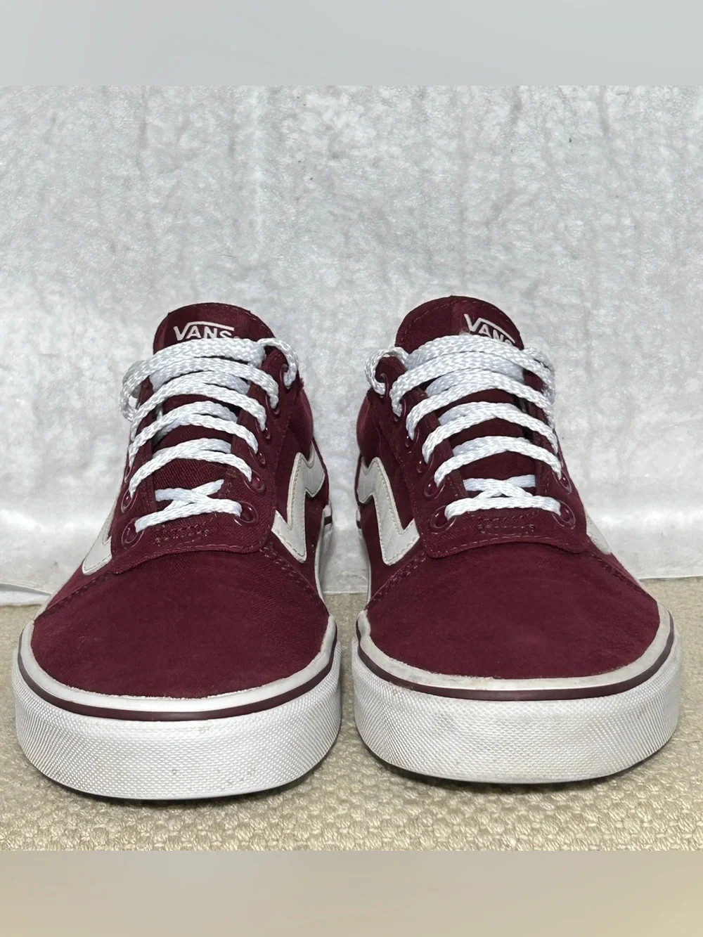 Vans Womens Maroon/White OTW Ward Canvas Low Lace Fashion Sneakers Shoes SZ US 9